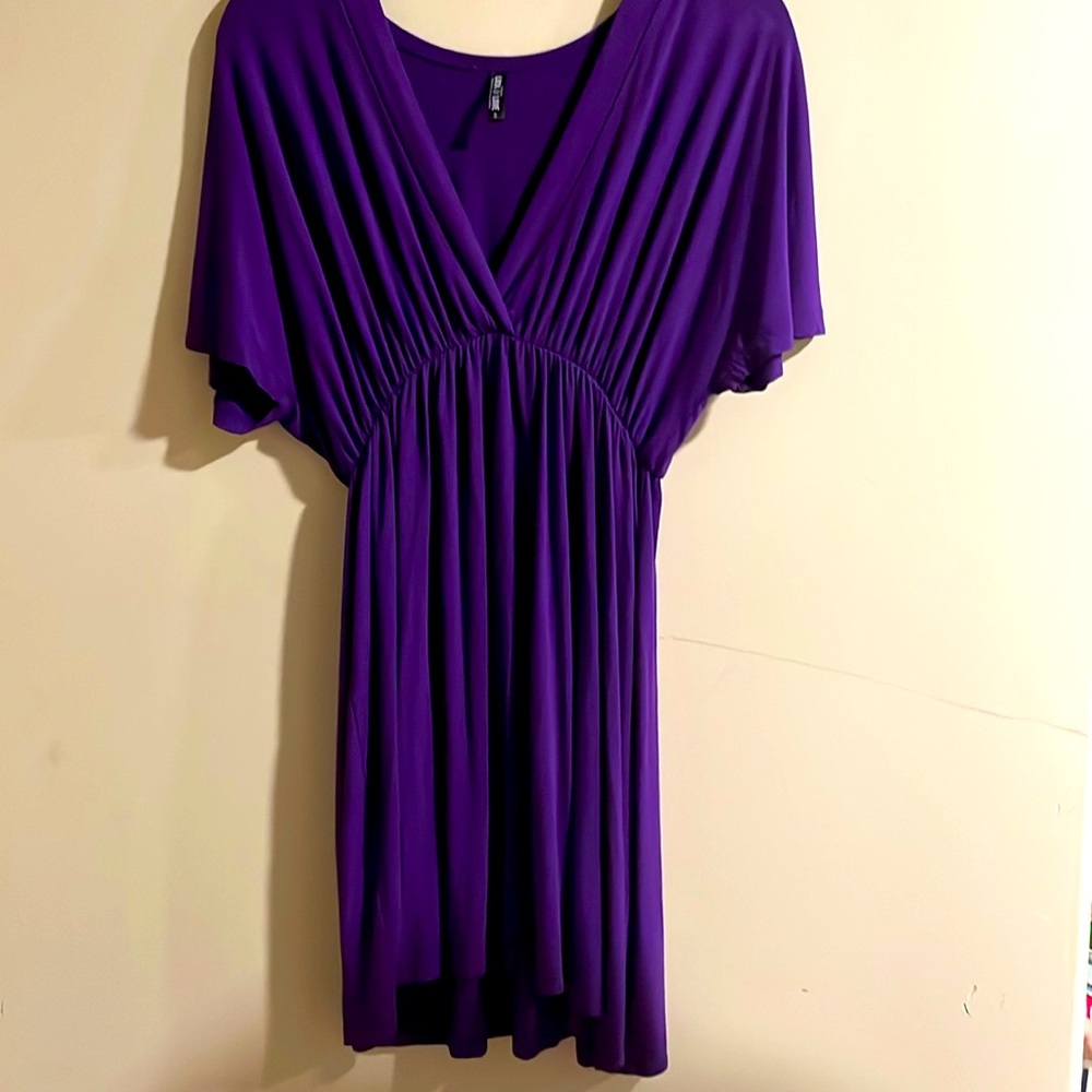 Deep purple Small Lock and Love short sleeve cotton dress